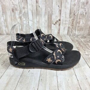 Chaco Z Cloud X Sandals Women's Size 10 Black Tan Moon Star‎ Adjustable Straps